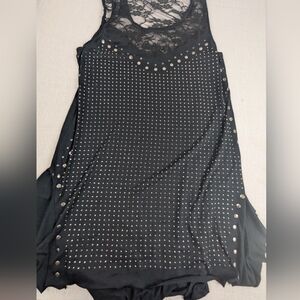 Voice Of California Black Dress With Lace &  Embellishments Large